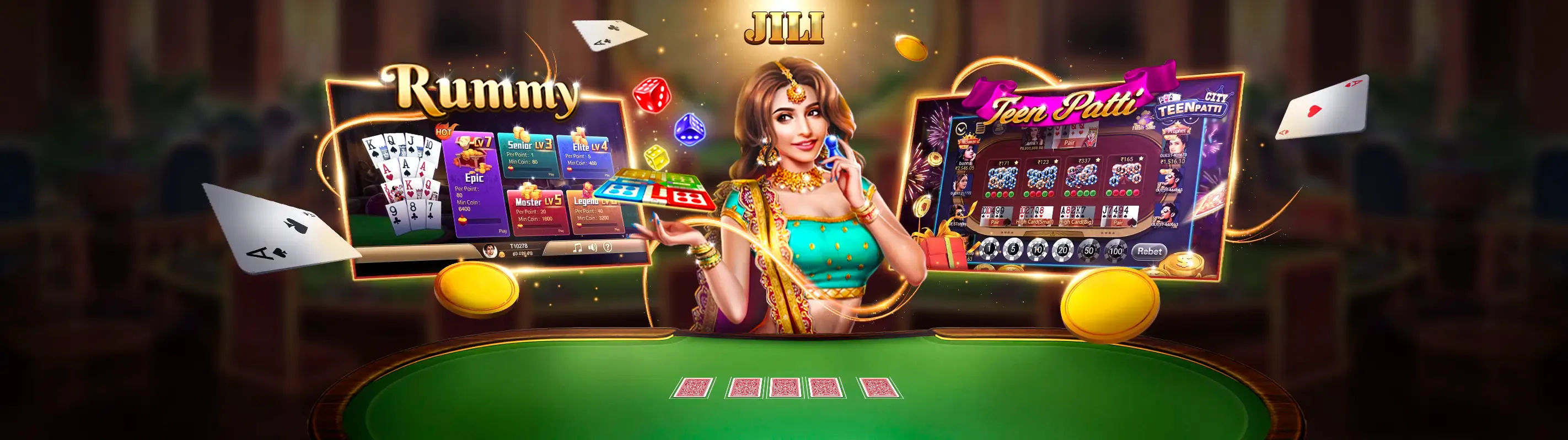Hình ảnh banner đăng ký kjc casino với các trò chơi cá cược thể thao và slot game